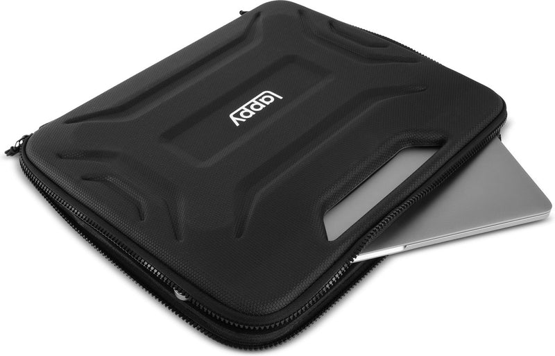 Lappy Lappy Rugged Laptoptas - tot 14 Inch - Laptophoes met Handvat en Organizer - Verstevigde hoes tegen valbescherming - Zwart