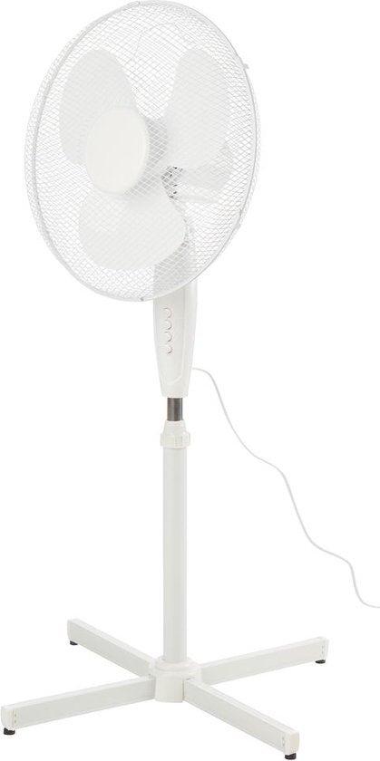 JYSK JERPE - Ventilator met 3 Standen - Staande Ventilator - Statief Verstelbaar - Ø40cm - 100-125cm - Wit