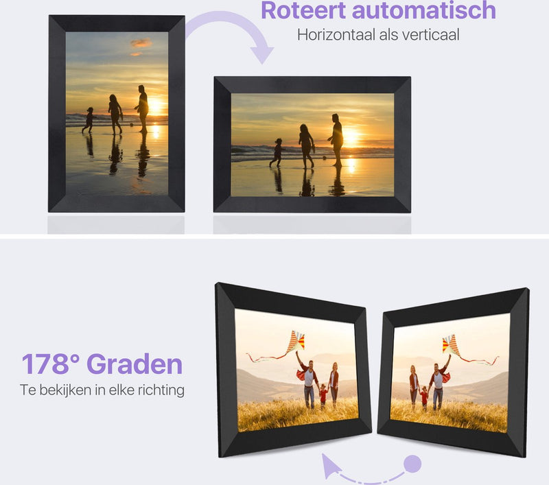 Digitale Fotolijst 10.1 inch met FRAMEO App - Touchscreen met Wi-Fi - Android & iOS - Zwart