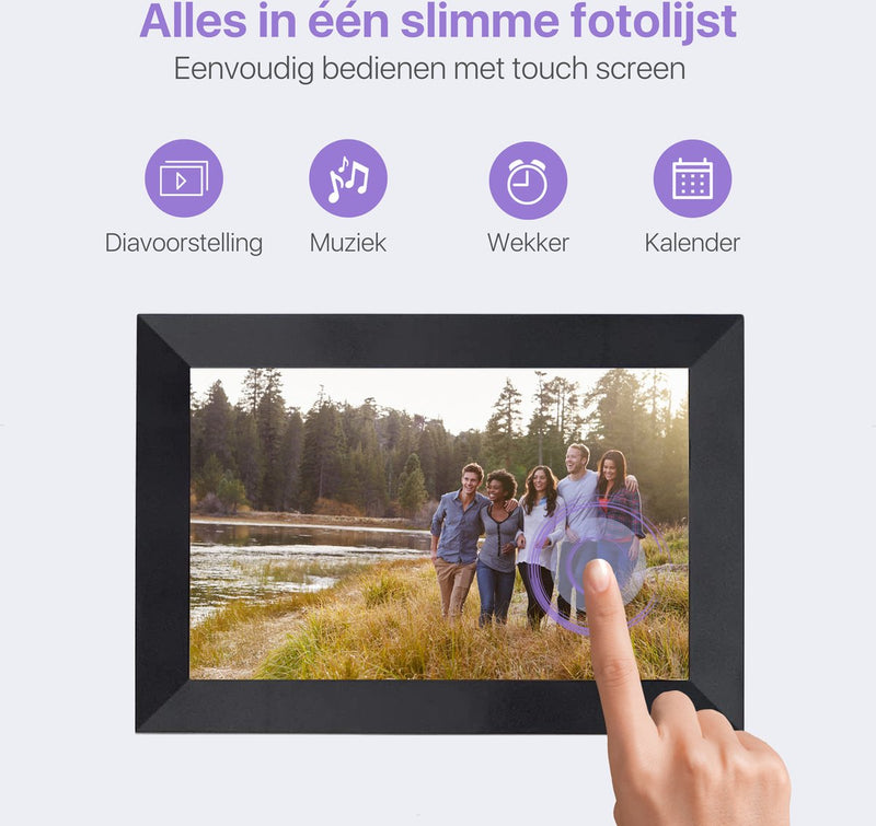 Digitale Fotolijst 10.1 inch met FRAMEO App - Touchscreen met Wi-Fi - Android & iOS - Zwart