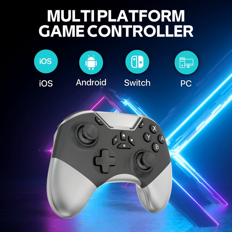 RGB Gaming Controller met  Force Feedback - Geschikt voor Nintendo Switch - Voor iPhone/iPad/Android/PC/USB-C - 650 mAh - 6-Axis