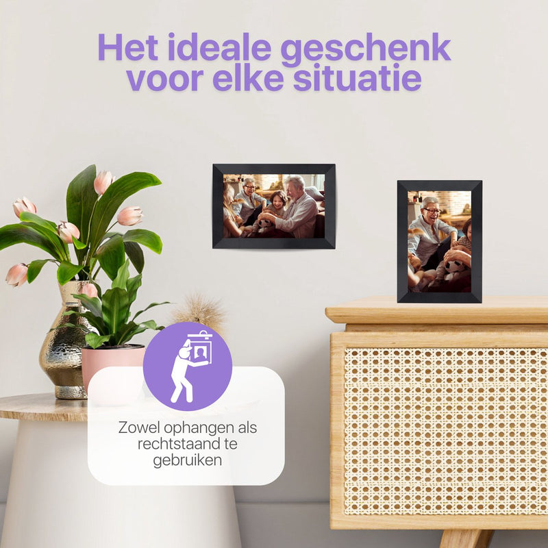 Digitale Fotolijst 10.1 inch met FRAMEO App - Touchscreen met Wi-Fi - Android & iOS - Zwart